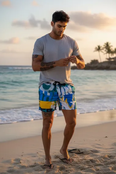 Sort de baie cu imprimeu 12583 D10-4